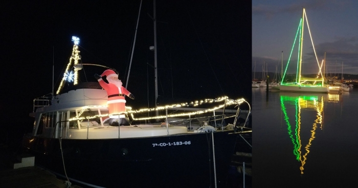 Un Mar de Luces premia aos barcos do Porto Deportivo de Sada mellor engalanados no Nadal