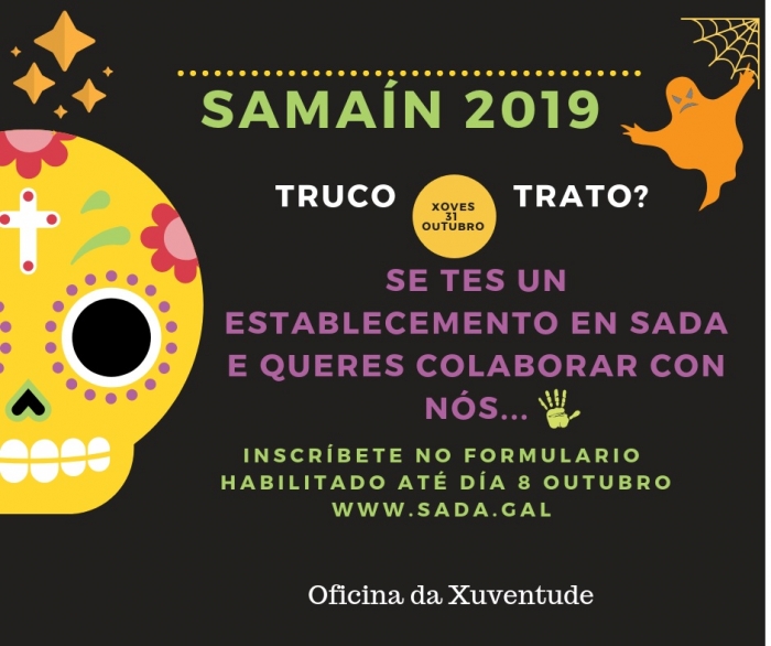 ABERTA A INSCRICIN DOS ESTABLECEMENTOS COMERCIAS E DE HOSTELERA PARA O TRUCO OU TRATO DO SAMAIN 2019