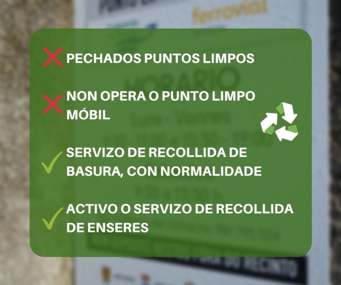 AVISOS RECOLLIDA DE LIXO E PUNTOS LIMPOS