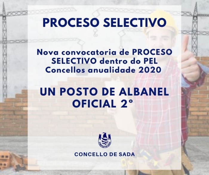 CONTRATACIN DE UN POSTO DE OFICIAL DE 2-ALBANEL (PEL) - SEGUNDA CONVOCATORIA