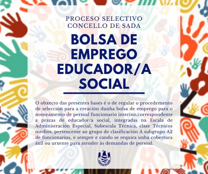 CONVOCATORIA BOLSA DE EMPREGO INTERINOS EDUCADOR/A SOCIAL