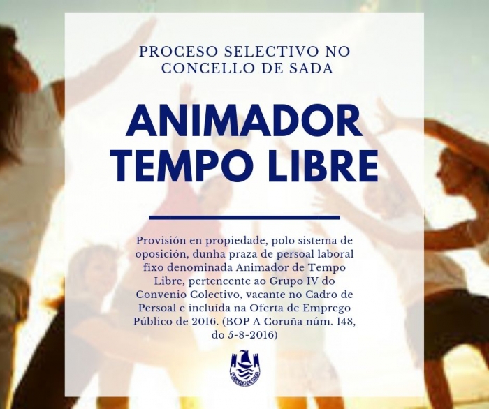 CONVOCATORIA DE LA OPOSICIN PLAZA DE ANIMADOR DE TIEMPO LIBRE CORRESPONDIENTE A LA OEP 2016