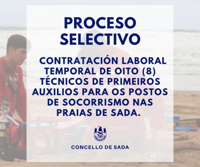 CONVOCATORIA PARA LA CONTRATACIN DE OCHO TCNICOS DE PRIMEROS AUXILIOS PARA PUESTOS DE SOCORRISMO EN PLAYAS