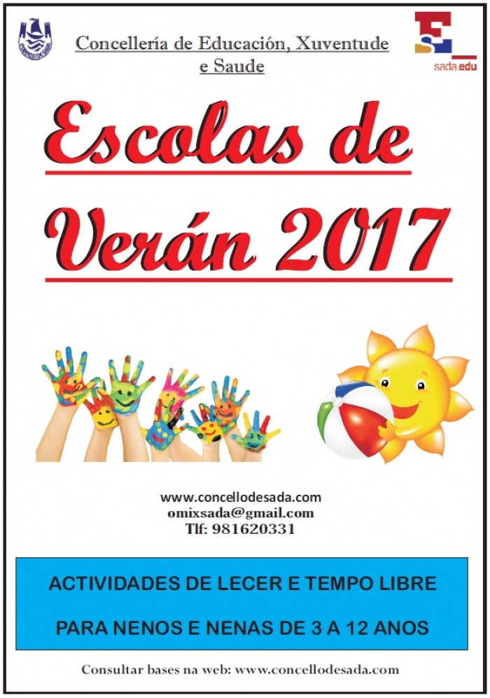 Educacin oferta 250 prazas nas Escolas de Vern 2017