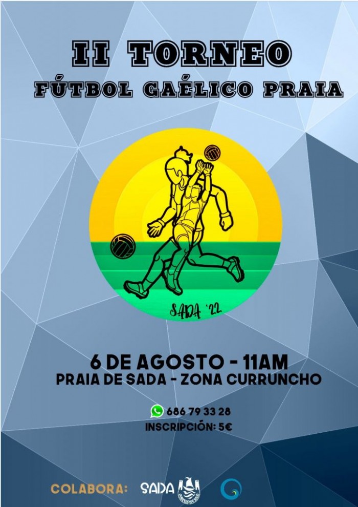 Sada acollerá o 6 de agosto o II Torneo de Fútbol Gaélico Praia