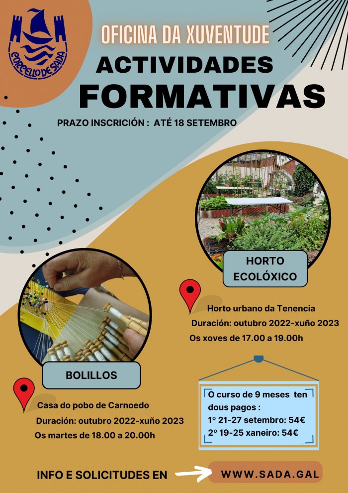Actividades Formativas curso 2022-2023 -Bolillos e Horto Ecolóxico