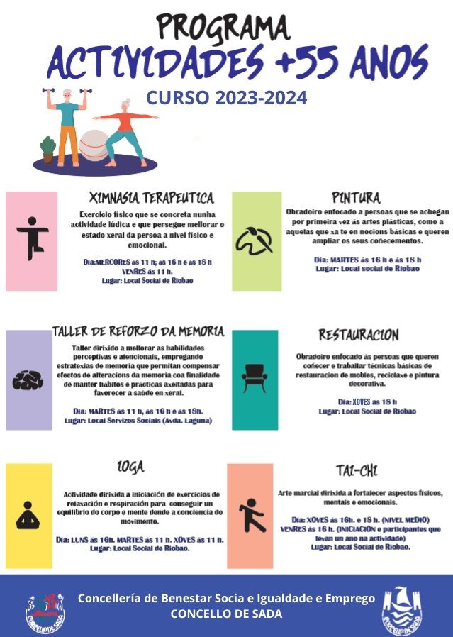 ACTIVIDADES MAYORES 55-  CURSO 2023-2024