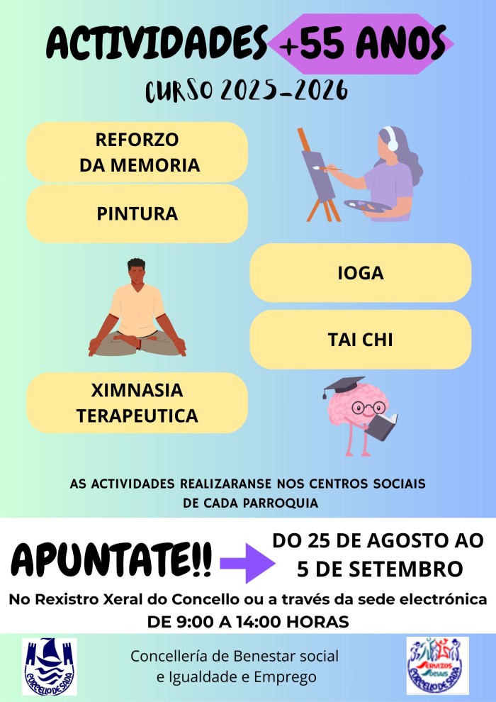 ACTIVIDADES MAIORES 55 CURSO 2025-2026