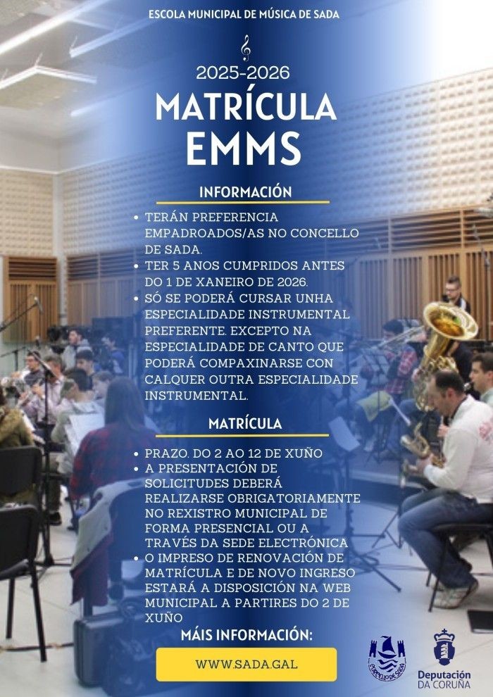 MATR�CULA ESCOLA MUNICIPAL M�SICA CURSO 2025-2026