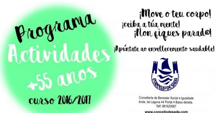 A concellera de Benestar e Igualdade convoca novas prazas para as actividades para maiores de 55 anos