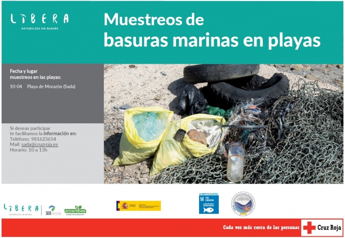 Muestreos de basuras marinas en la playa de Morazn