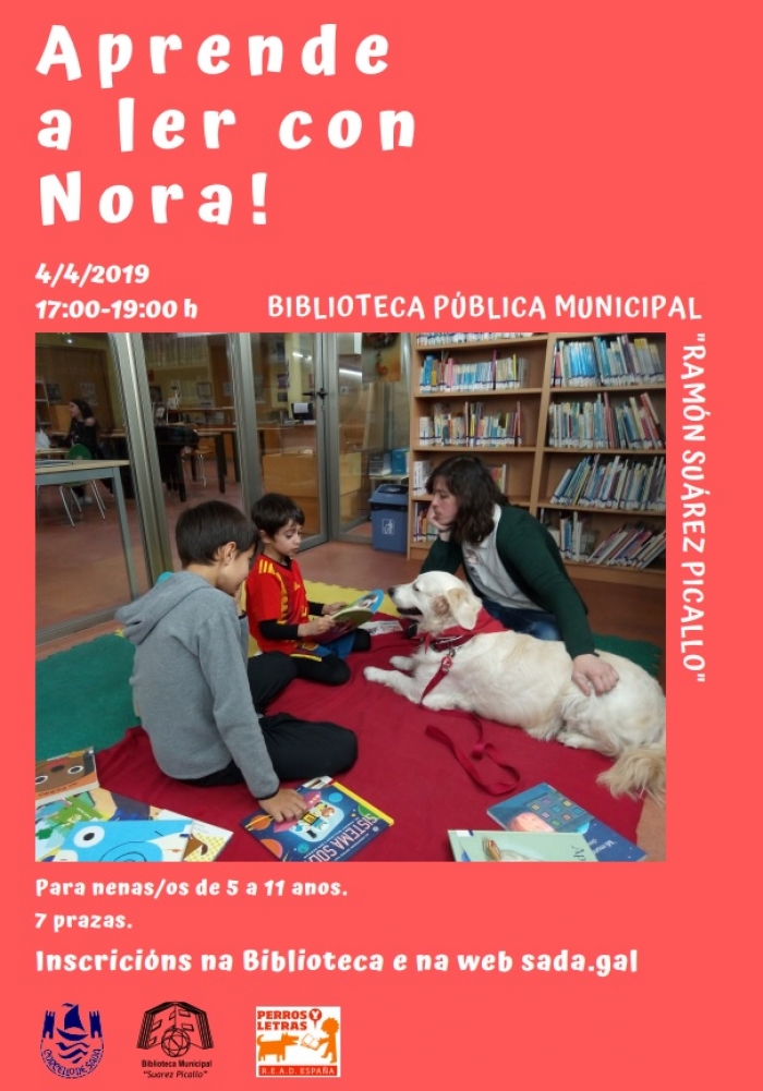 Nueva jornada de lectura asistida con perros en la Biblioteca Municipal