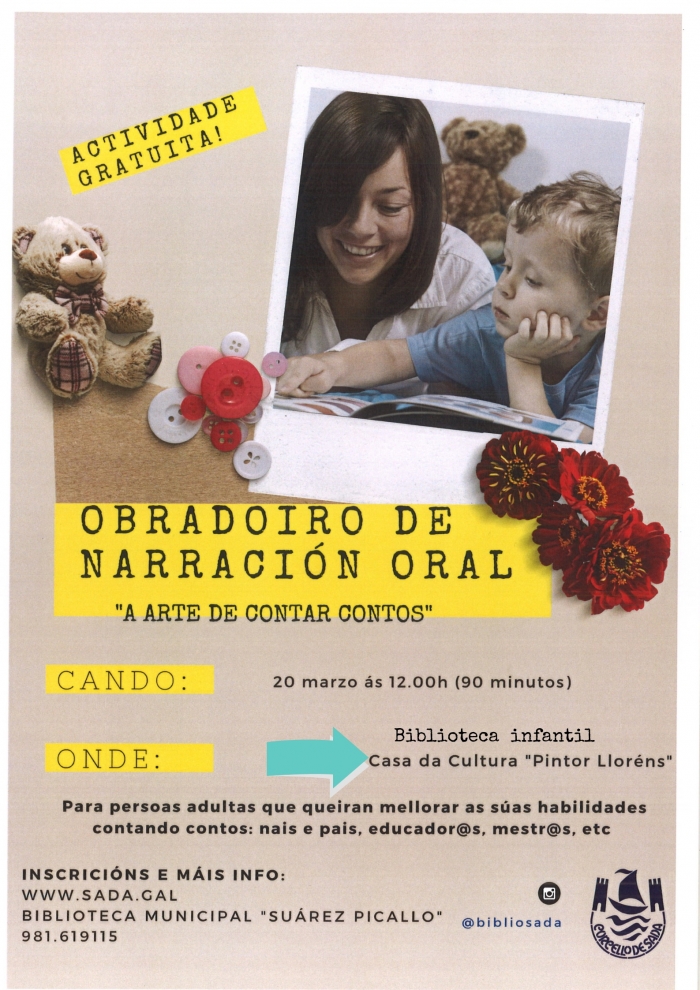 OBRADOIRO DE NARRACIN ORAL EN LA BIBLIOTECA DE SADA