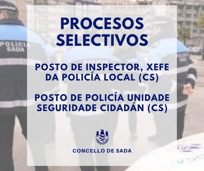 PROCESOS SELECTIVOS COMISIN SERVIZOS - UN INSPECTOR, XEFE POLICA LOCAL - UN POLICA USC