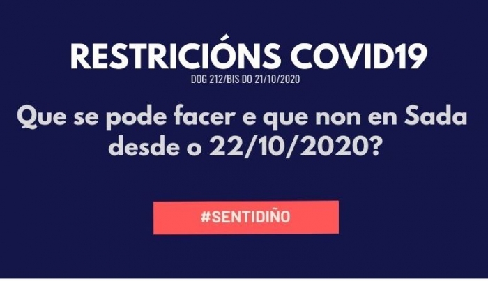 RESTRICIÓNS COVID EN SADA A PARTIR DO 22 OUTUBRO 2020
