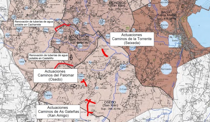 Sada mejorar la red de distribucin de agua potable en caminos de Osedo y Mosteirn