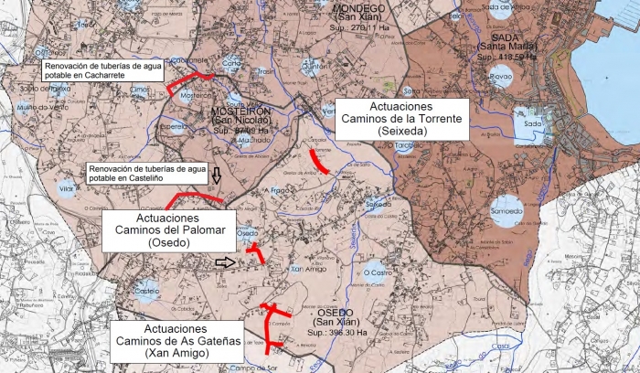 Sada mellorar a rede de distribucin de auga potable en camios de Osedo e Mosteirn