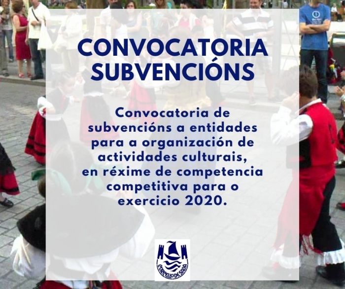 Subvencins para a organizacin de actividades culturais do exercicio 2020