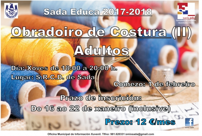 Obradoiro de Costura para adultos