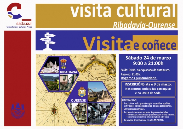 Visita cultural a Ribadavia e Ourense. Sbado 24 de Marzo de 2018
