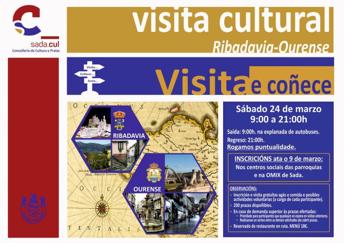 Visita cultural a Ribadava y Orense. Sbado 24 de Marzo del 2018
